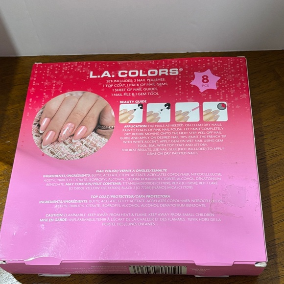Bundle L.A. Colors Dreamy Glam French Tip Set Pink and White & Cuticle Oil Pen - Picture 3 of 7